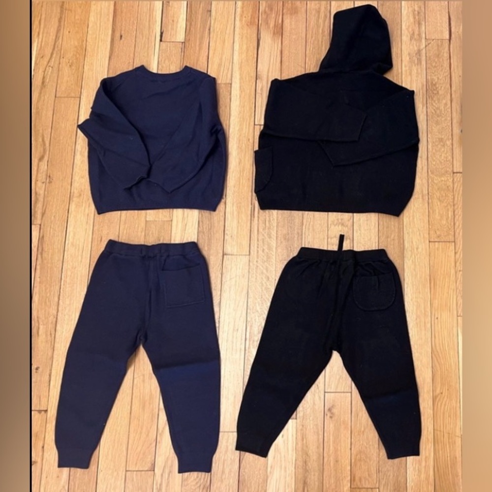 Zara Kids Cozy Black and Navy Sweater Set Bundle